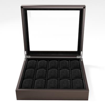 15-Slot Watch Box with Glass Lid