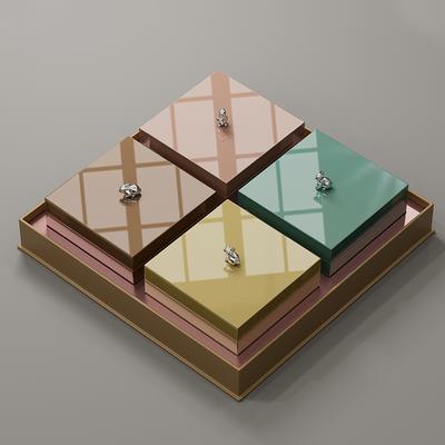4-Compartment Wooden Mooncake Box