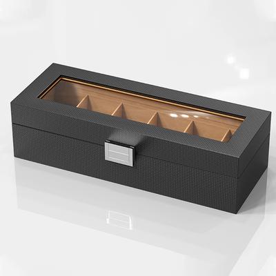 6-Slot Leather Watch Box
