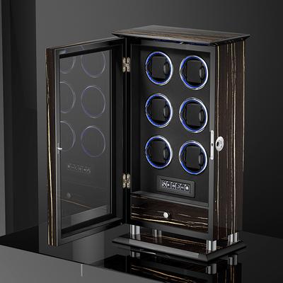 6-Slot Wooden Watch Winder Cabinet