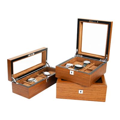 Bark-Finish Watch Box with Glass Lid