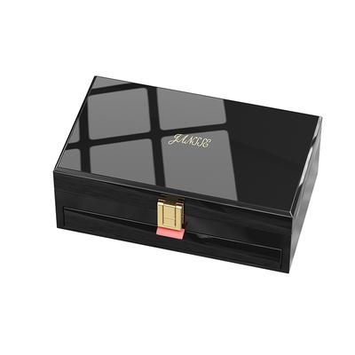 Black Lacquer Box with Red Turn-Lock