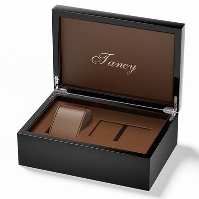 Black Watch Box with Tan Interior