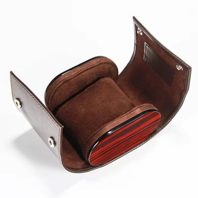 Brown Leather Watch Travel Roll