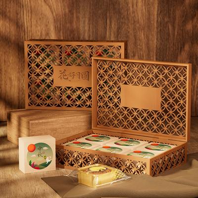 Carved Wooden Mooncake Box — Cutout Pattern