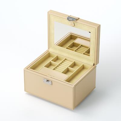 Champagne Leather Jewelry Box