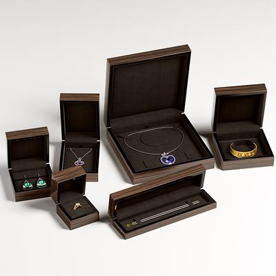 Dark Wood Necklace Box Set