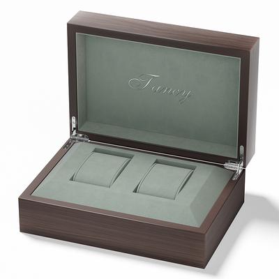 Espresso Watch Box with Green Interior