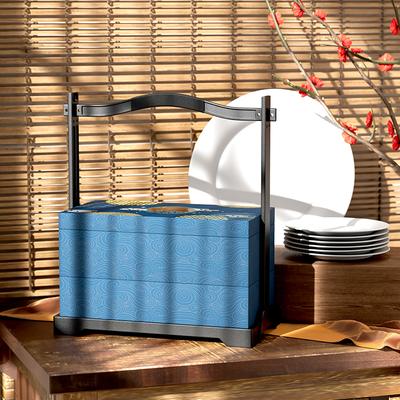 Fabric-Wrapped Wooden Mooncake Carrier