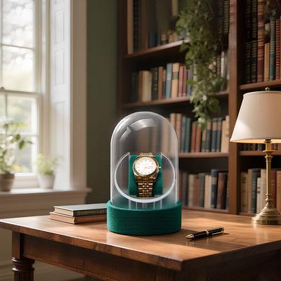 Glass-Lid Watch Box — Green