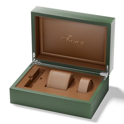 Green Lacquer Watch Box with Tan Interior