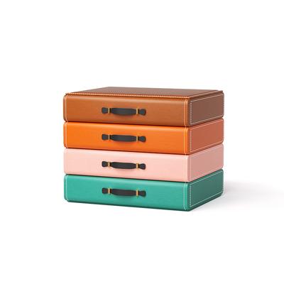 Stacked Leather Jewelry Trays — Multi-Color