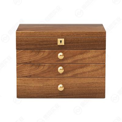 Walnut Flip-Top Jewelry Box
