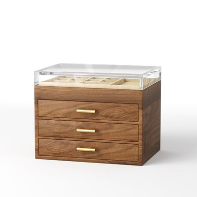 Walnut Jewelry Box with Acrylic Cover