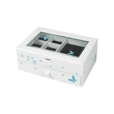 White Two-Tier Jewelry Box