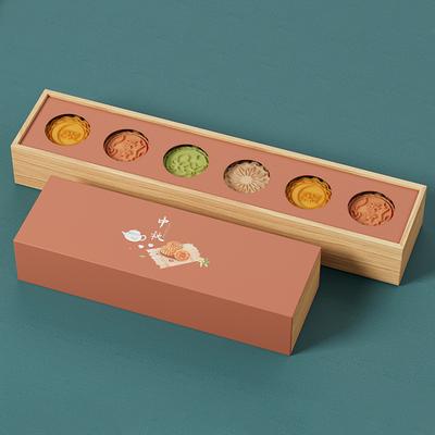 Wooden 6-Slot Mooncake Tray with Sleeve