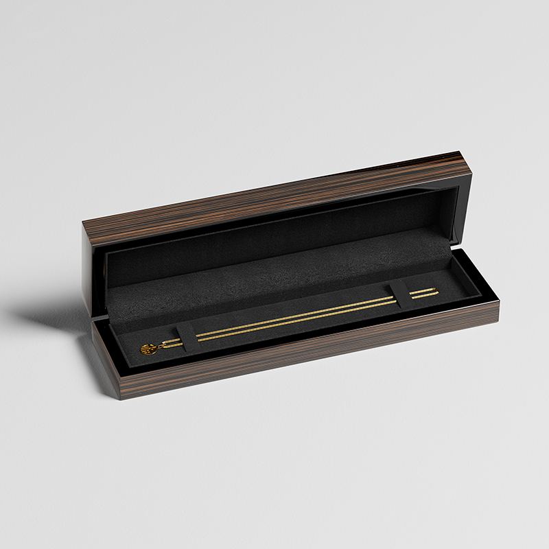 Ebony Grain Piano Lacquer Long Jewelry Box