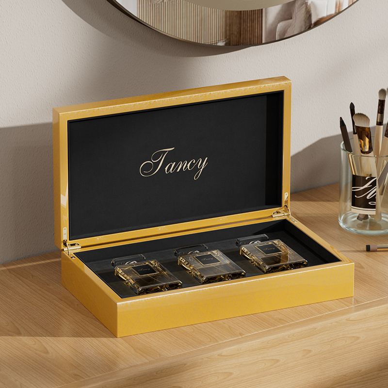 Champagne Lacquer Trio Perfume Set Box