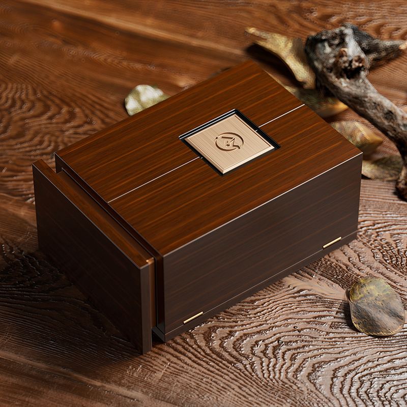 Dark Wood Single-Bottle Whisky Box